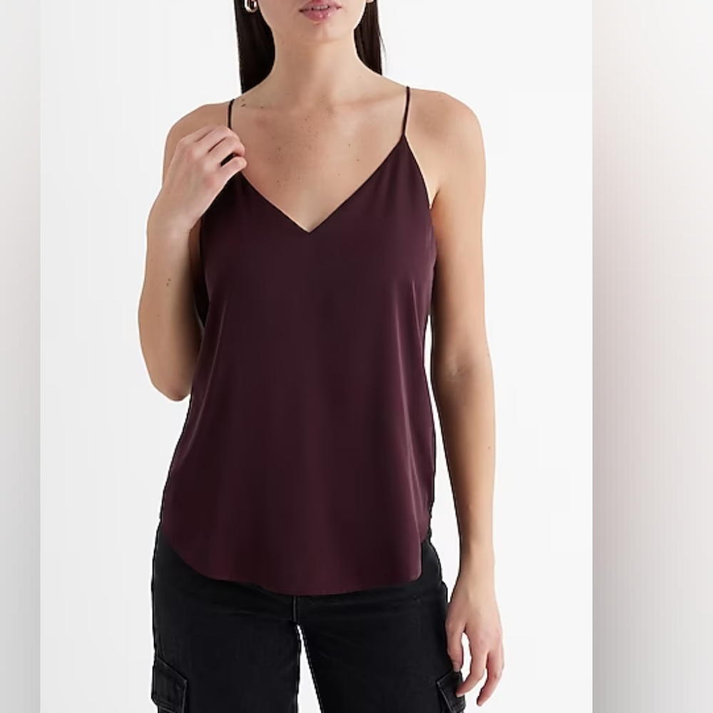 EXPRESS: Satin V-Neck Downtown Cami